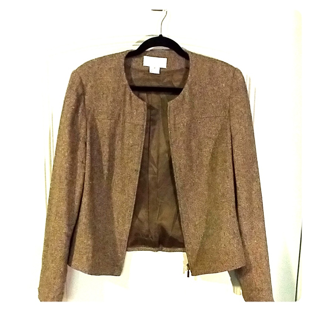 2/$10 Casual Corner size 14 brown zip jacket